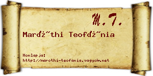 Maróthi Teofánia névjegykártya